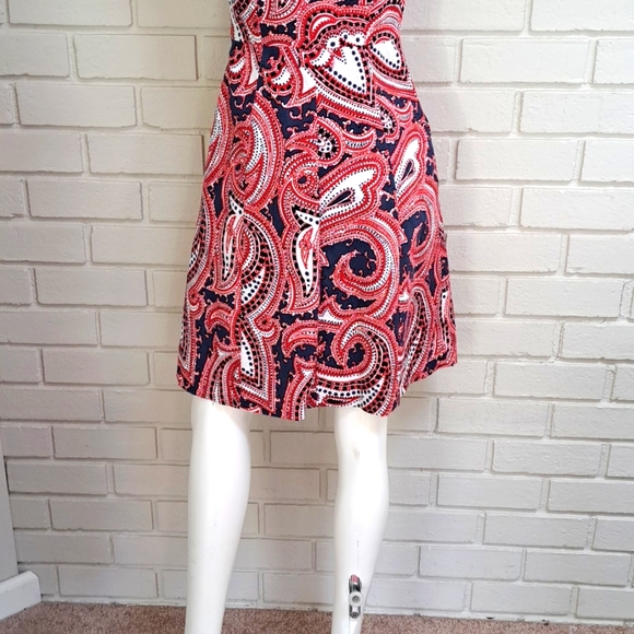Tommy Hilfiger Multicolor Paisley Pleated Lined Dress. Sze 2 NWOT - Picture 8 of 12